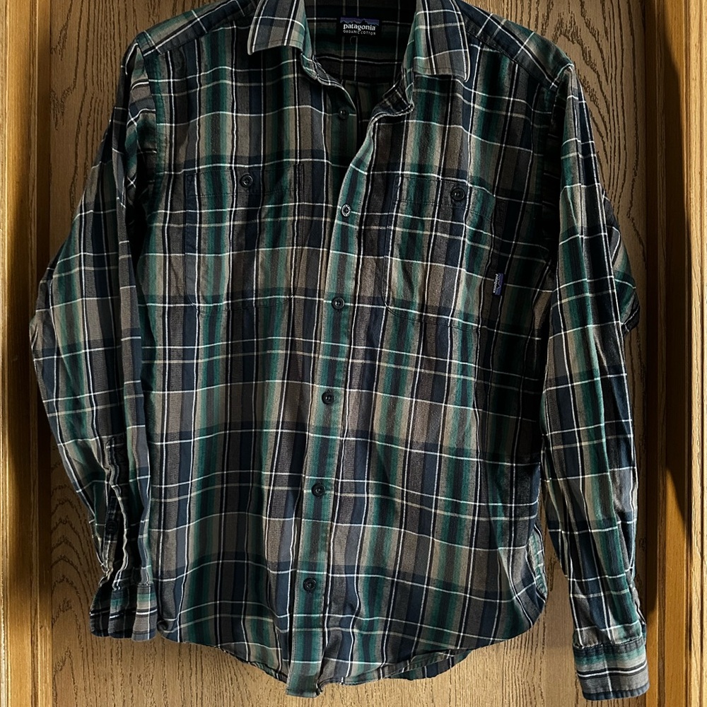 Patagonia Green and Black Casual Button Down Shirt